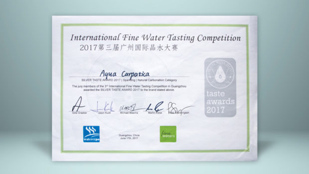 AQUA Carpatica awarded at the Fine Waters International Tasting Competition